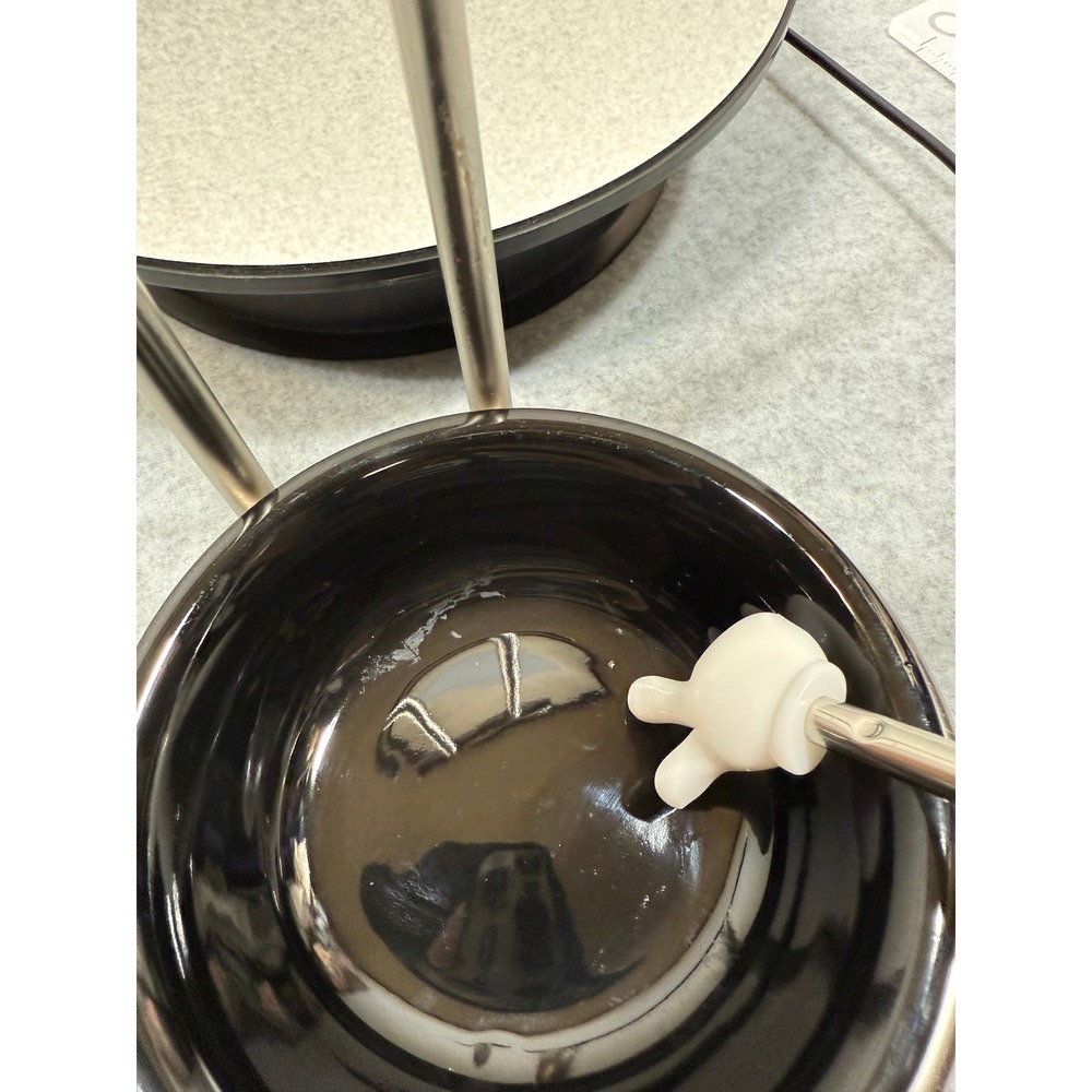 Black Ceramic Spoon Holder w Metal Stand Kitchen Utensil Rest Countertop‎ - Picture 8 of 12